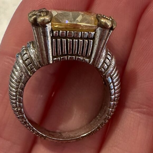 Judith Ripka STERLING/18K GOLD, CANARY WITH DIAMOND ACCENTS FONTAINE - Picture 3 of 7